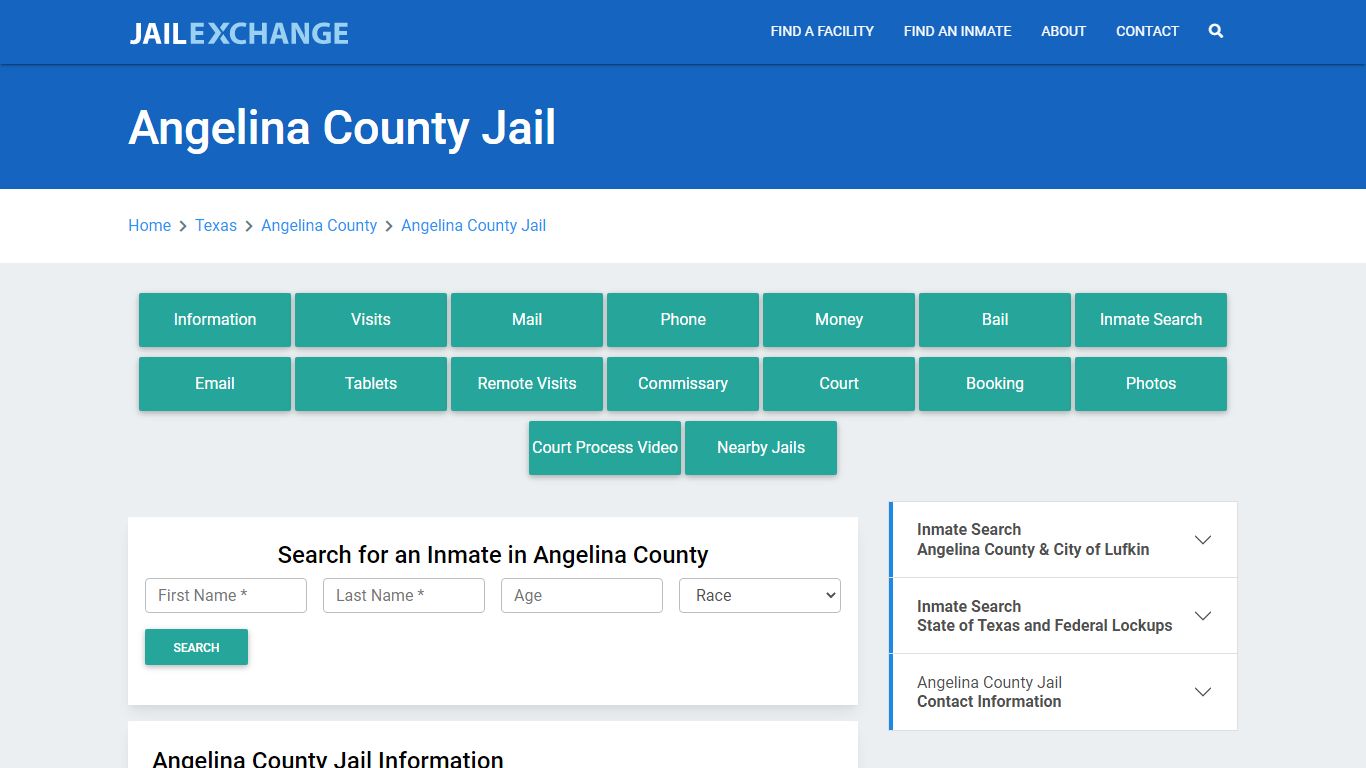 Angelina County Jail Roster Lookup, TX, Inmate Search