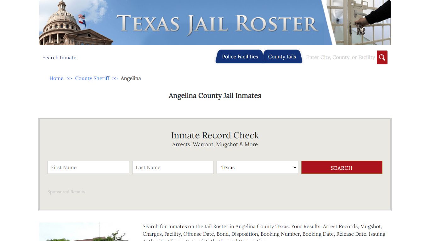 Angelina County Jail Inmates - Jail Roster Search